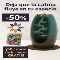 Quemador de Incienso en Cascada Serenity™ + 50 Conos de Incienso Aromáticos GRATIS